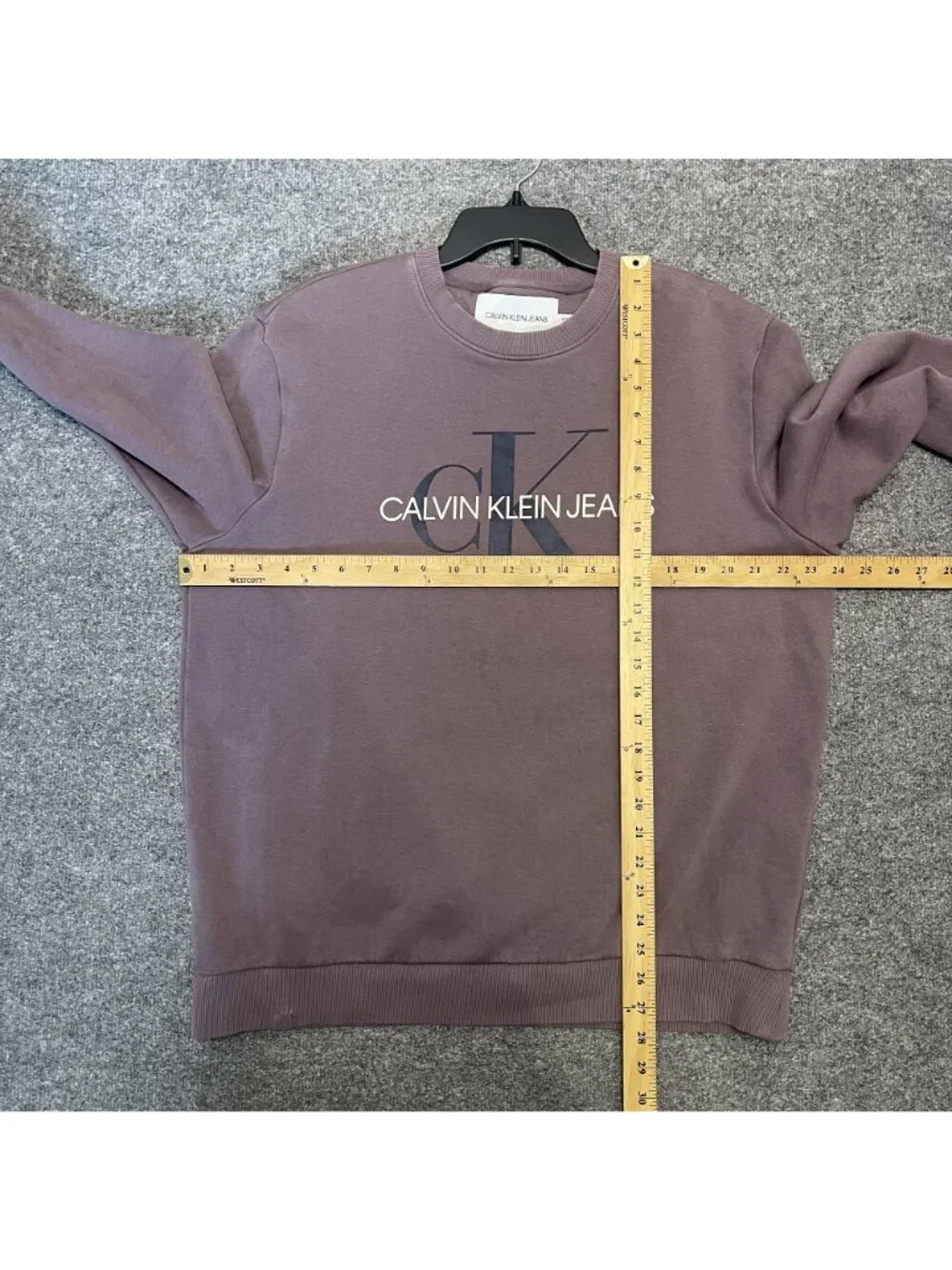 Calvin Klein Jeans Logo Sweatshirt Purple XL Cotton Blend Crewneck - Picture 6 of 7